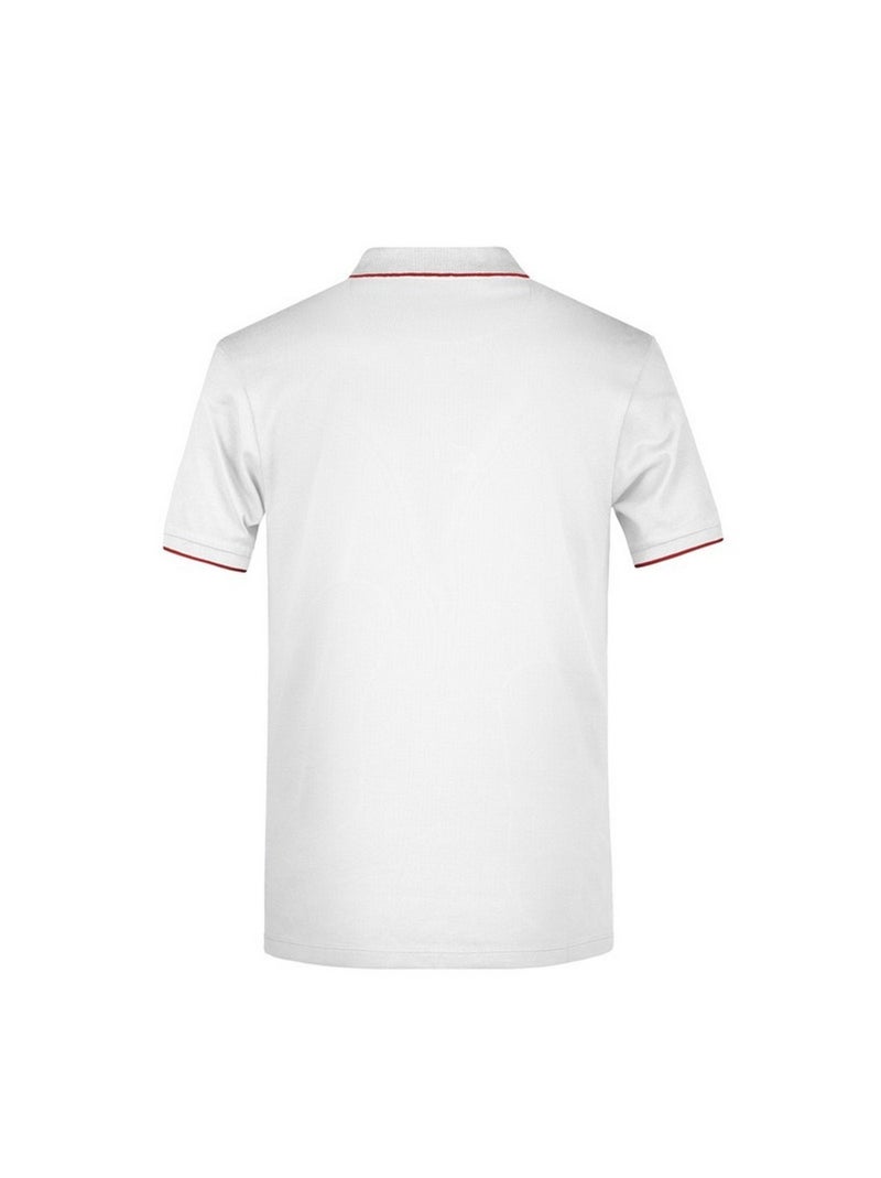 James and Nicholson - Polo motif/style rayures contrastées Blanc/Rouge - Kiabi