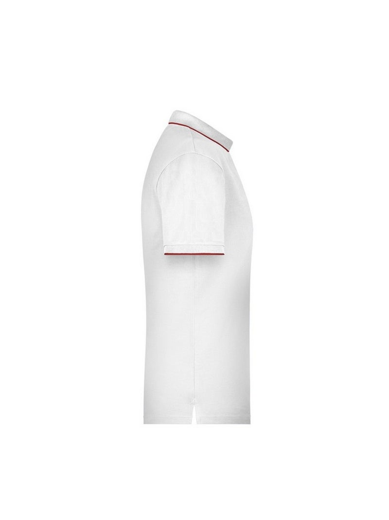 James and Nicholson - Polo motif/style rayures contrastées Blanc/Rouge - Kiabi