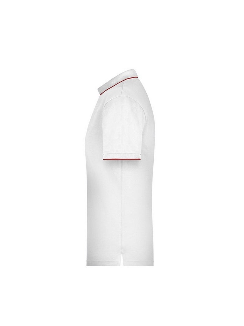 James and Nicholson - Polo motif/style rayures contrastées Blanc/Rouge - Kiabi