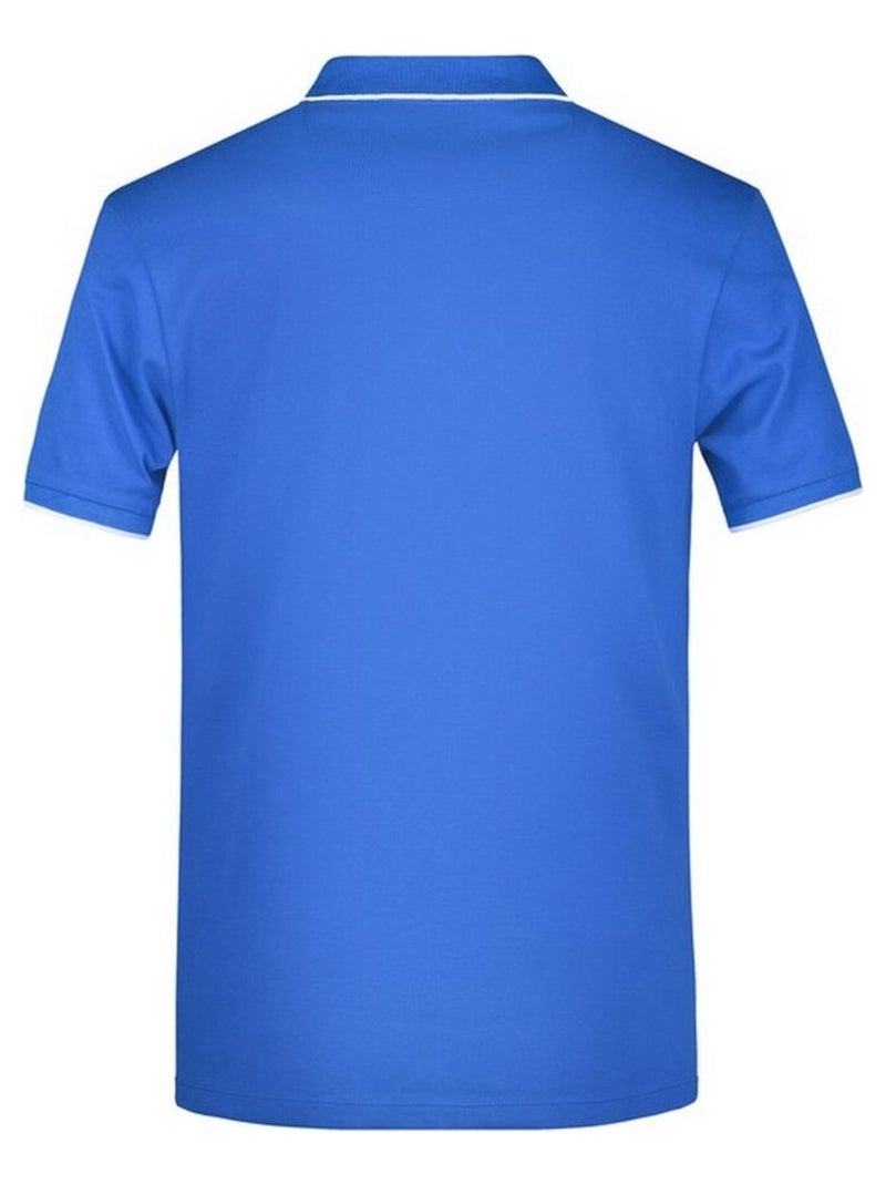 James and Nicholson - Polo motif/style rayures contrastées Bleu roi - Kiabi