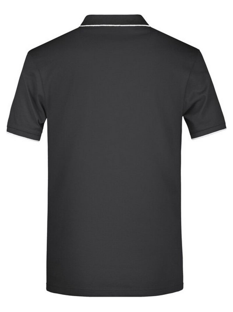 James and Nicholson - Polo motif/style rayures contrastées Noir Argenté - Kiabi