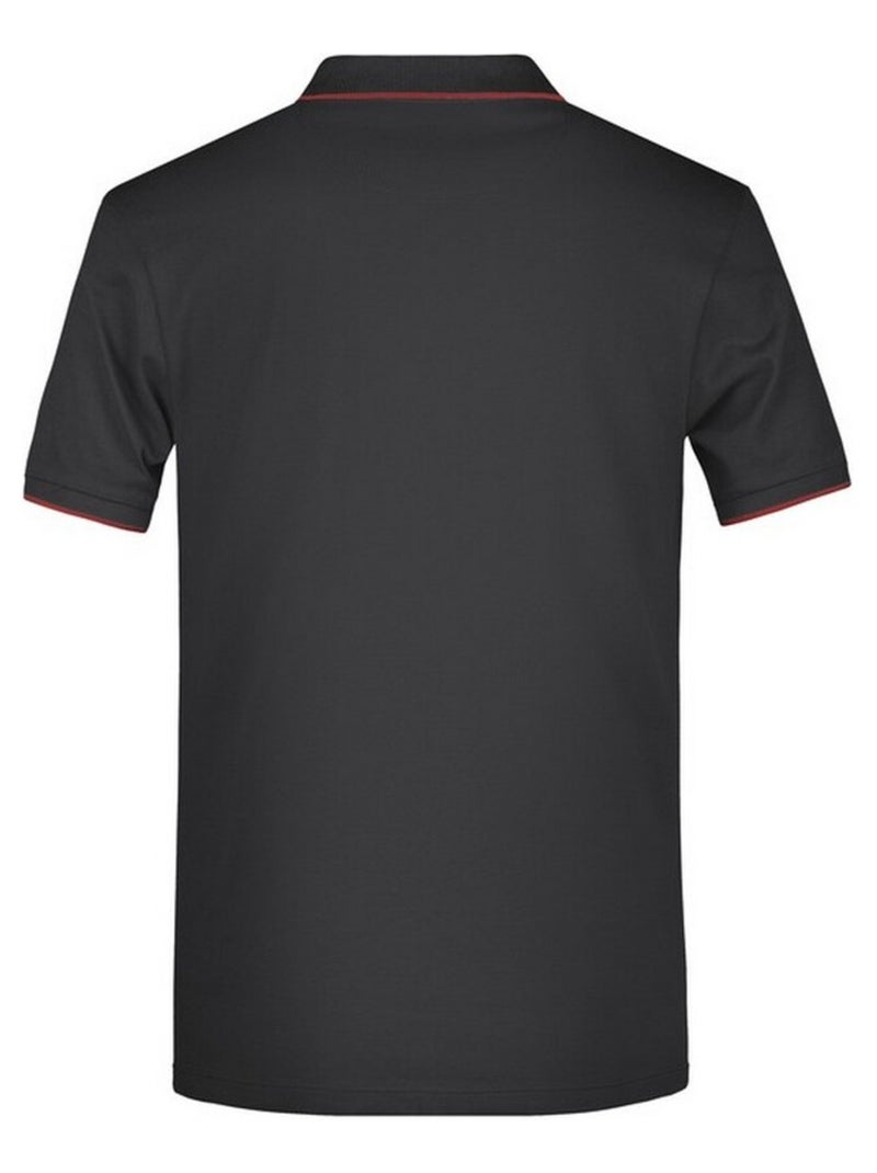 James and Nicholson - Polo motif/style rayures contrastées Noir Rouge - Kiabi