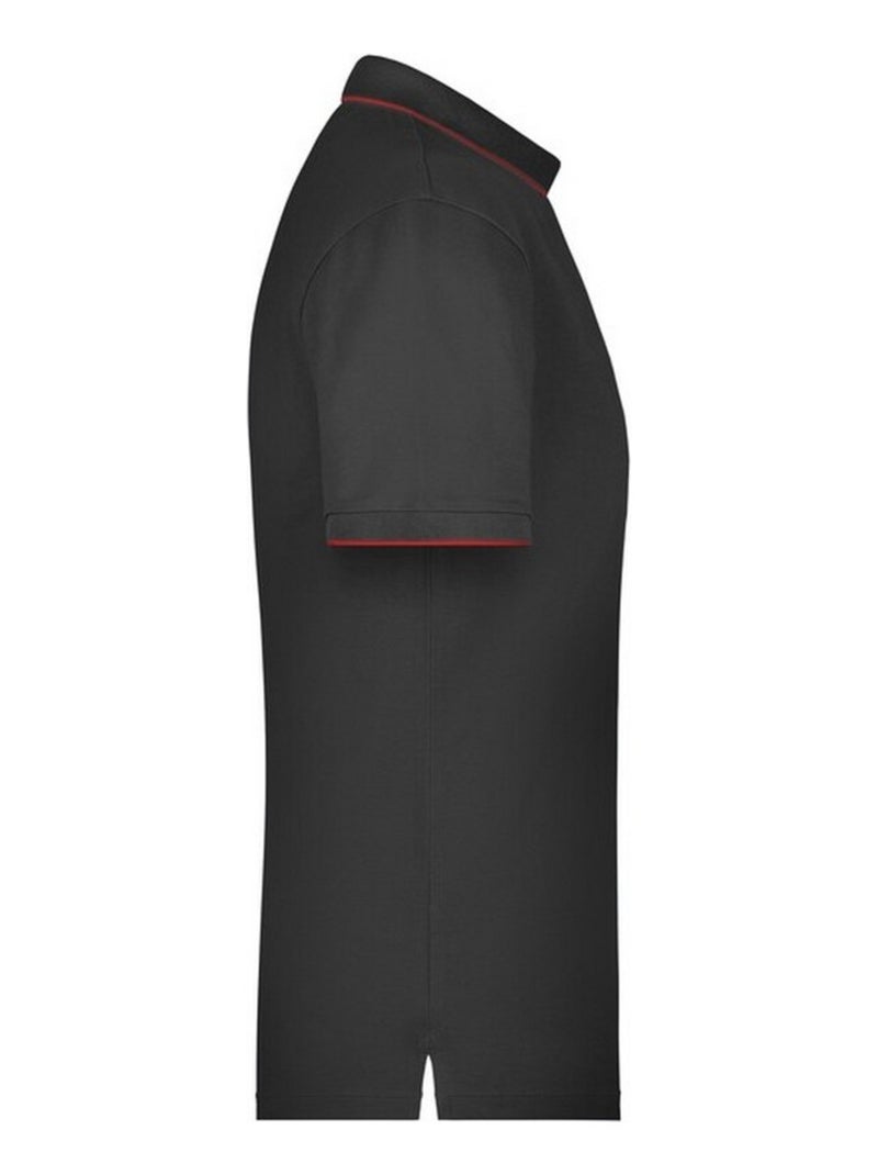 James and Nicholson - Polo motif/style rayures contrastées Noir Rouge - Kiabi