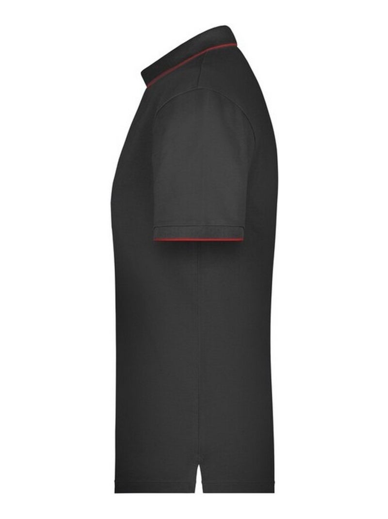 James and Nicholson - Polo motif/style rayures contrastées Noir Rouge - Kiabi