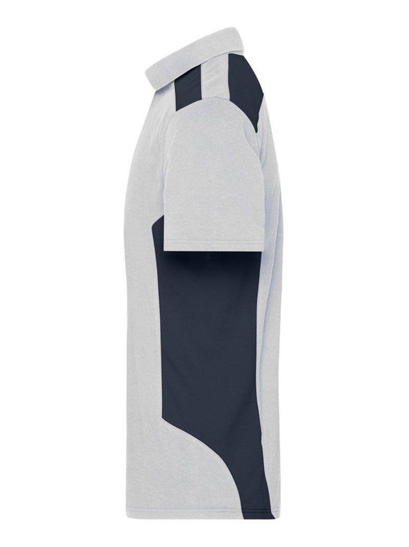 James and Nicholson - Polo travail STRONG Blanc Noir - Kiabi