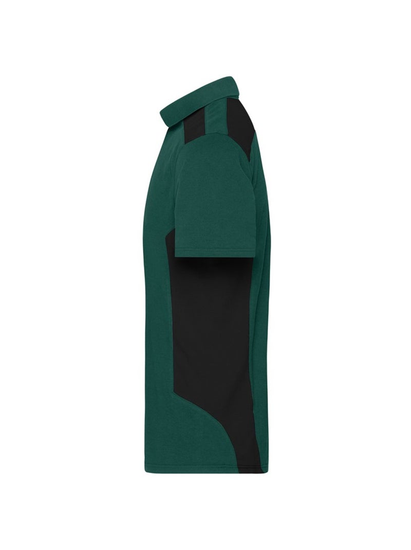 James and Nicholson - Polo travail STRONG Noir Vert Noir - Kiabi