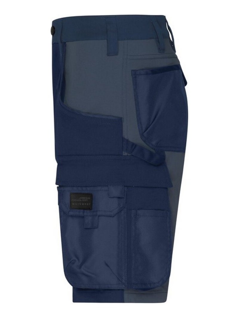 James and Nicholson - Short à poches WORKWEAR Bleu - Kiabi