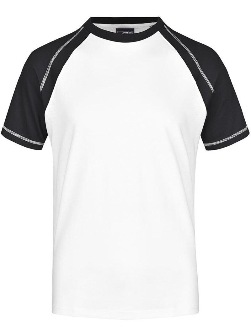 James and Nicholson - T-shirt Blanc Noir - Kiabi