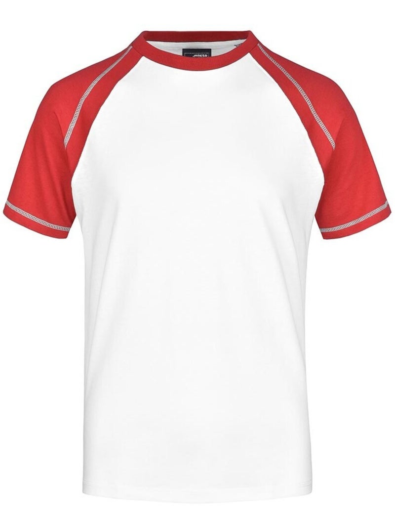James and Nicholson - T-shirt Blanc Rouge - Kiabi