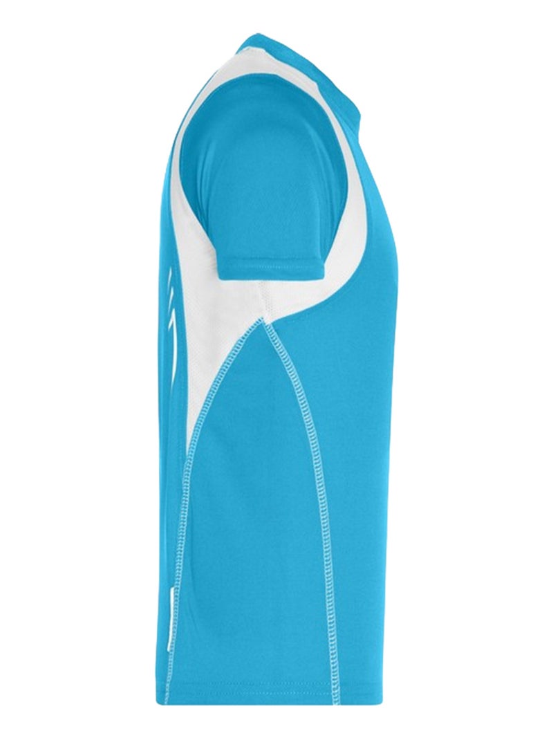 James and Nicholson - T-shirt course à pied Bleu turquoise - Kiabi