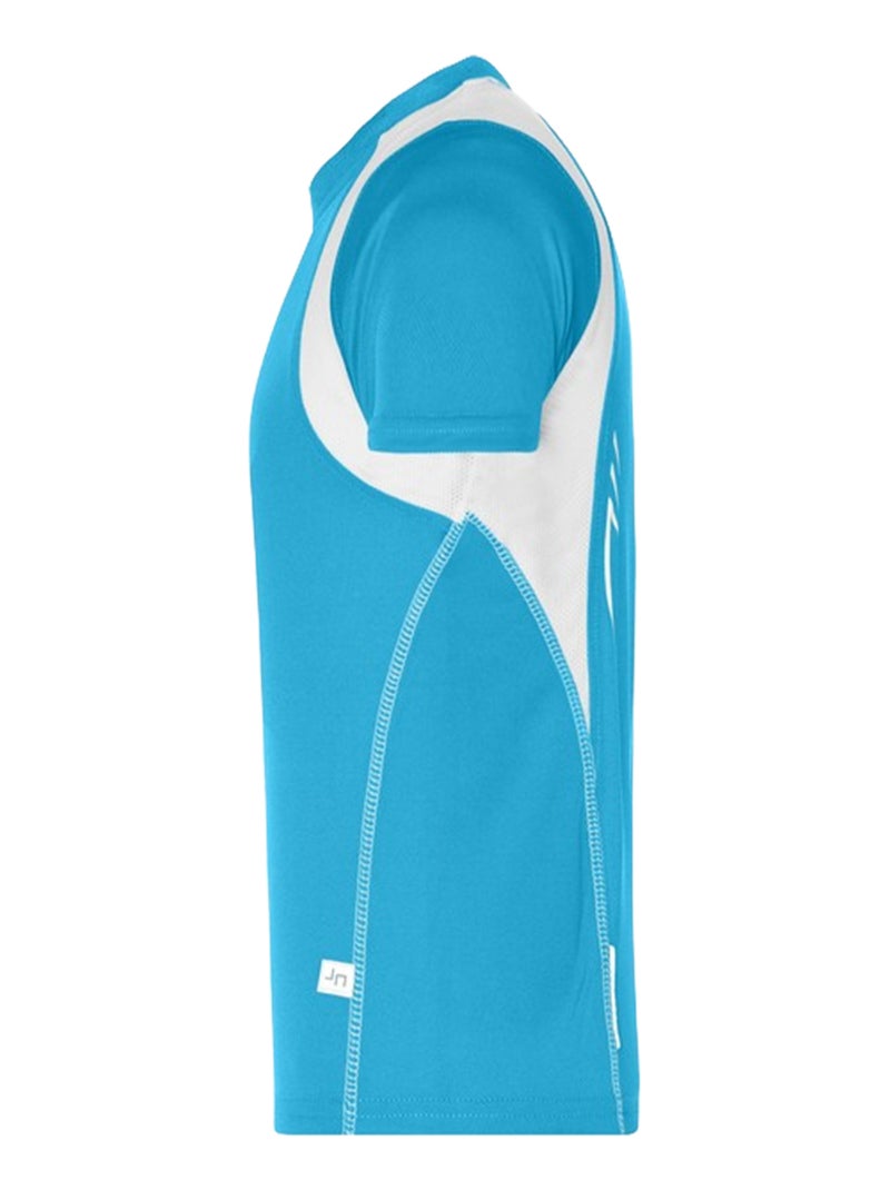 James and Nicholson - T-shirt course à pied Bleu turquoise - Kiabi