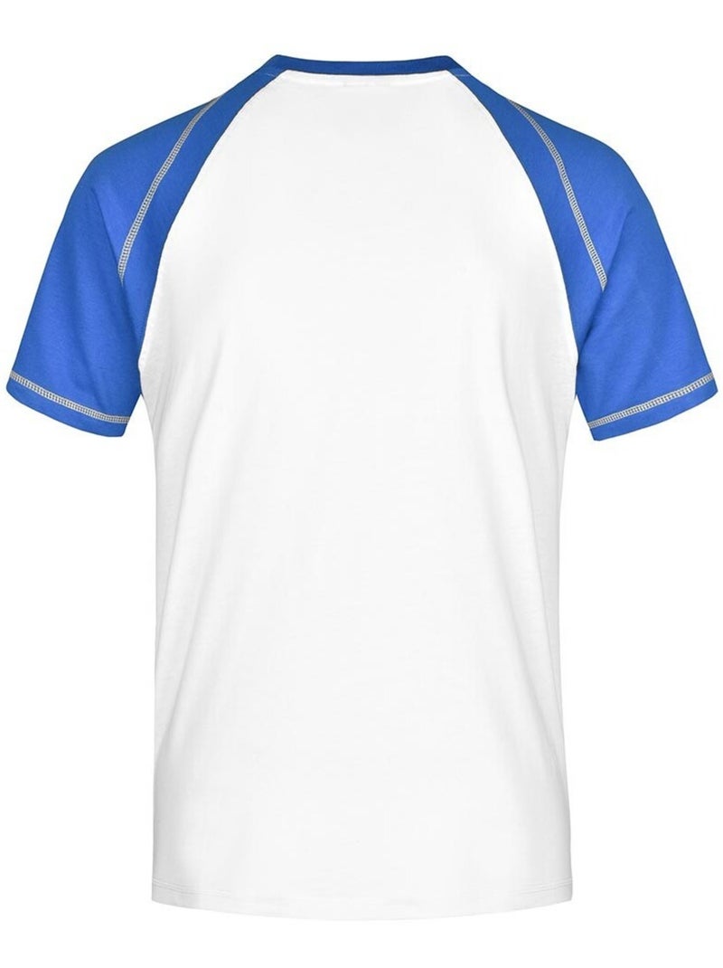 James and Nicholson - T-shirt manches raglan motif/style Contrasté Blanc - Kiabi