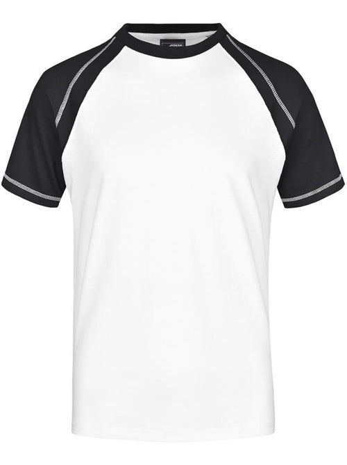 James and Nicholson - T-shirt manches raglan motif/style Contrasté - Kiabi
