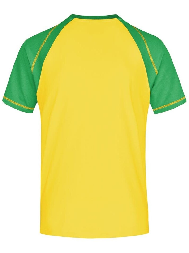 James and Nicholson - T-shirt manches raglan motif/style Contrasté Jaune - Kiabi