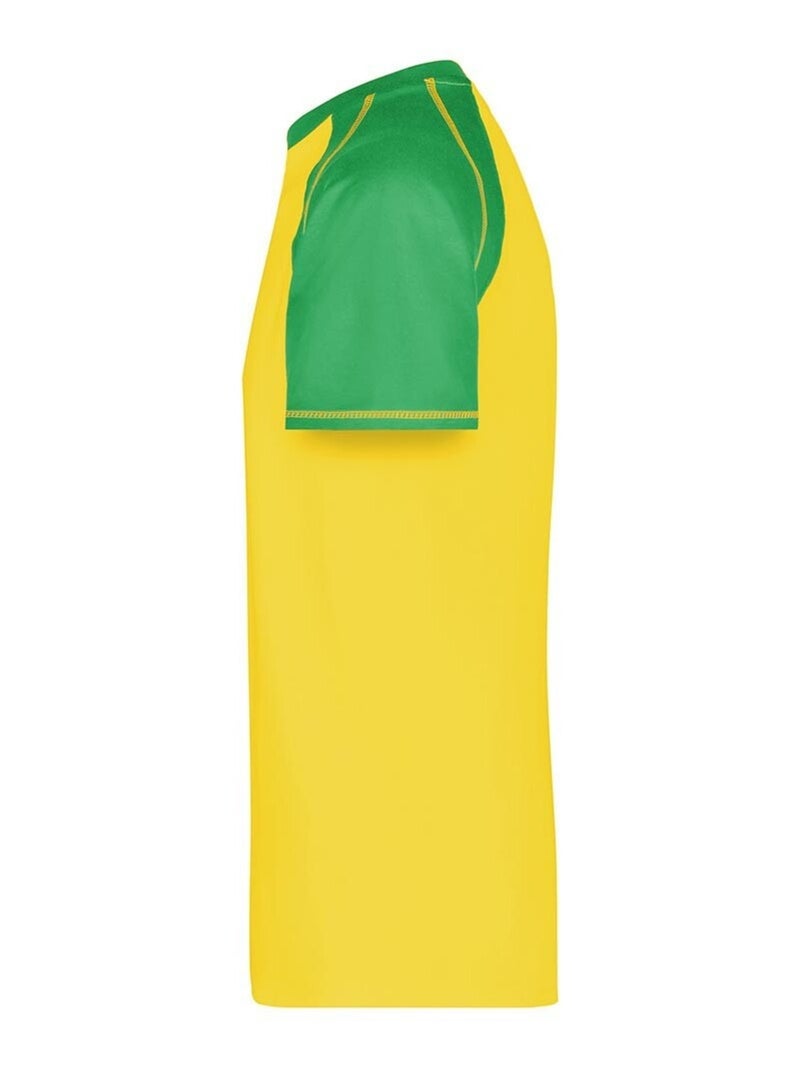 James and Nicholson - T-shirt manches raglan motif/style Contrasté Jaune - Kiabi
