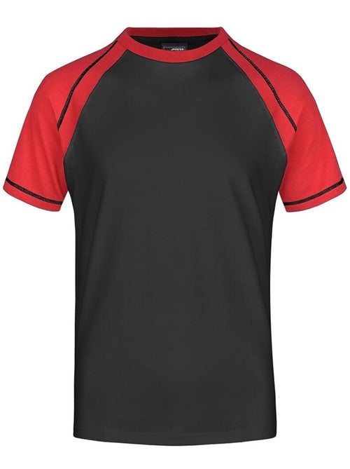 James and Nicholson - T-shirt manches raglan motif/style Contrasté - Kiabi