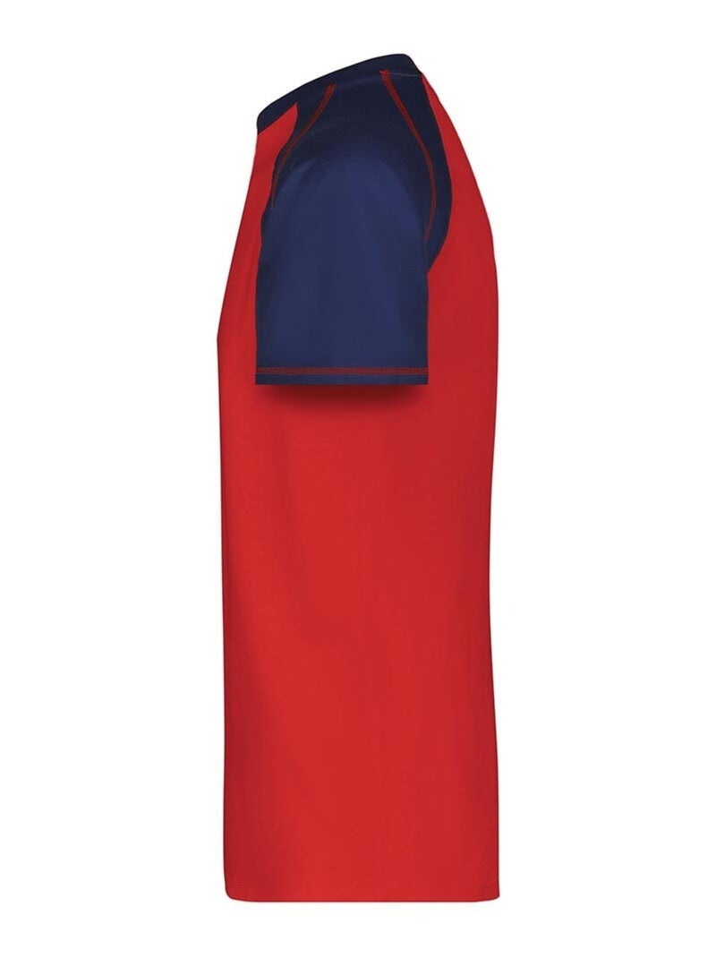 James and Nicholson - T-shirt manches raglan motif/style Contrasté Rouge cachemire - Kiabi
