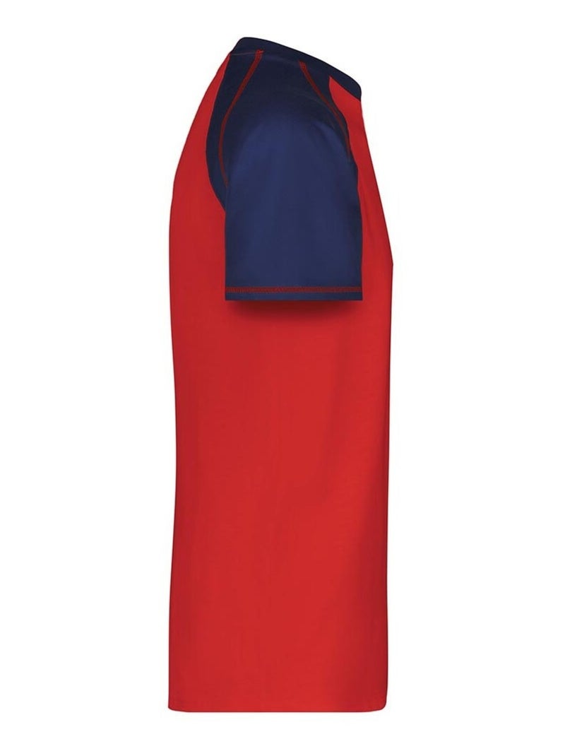 James and Nicholson - T-shirt manches raglan motif/style Contrasté Rouge cachemire - Kiabi
