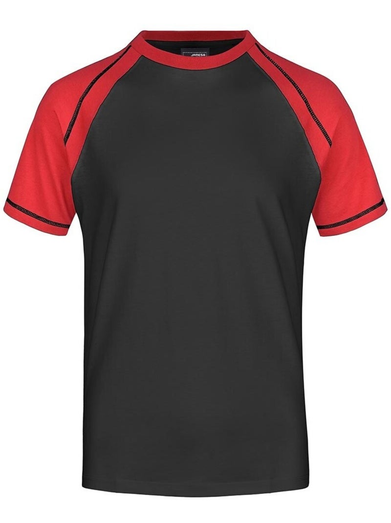 James and Nicholson - T-shirt Noir Rouge - Kiabi