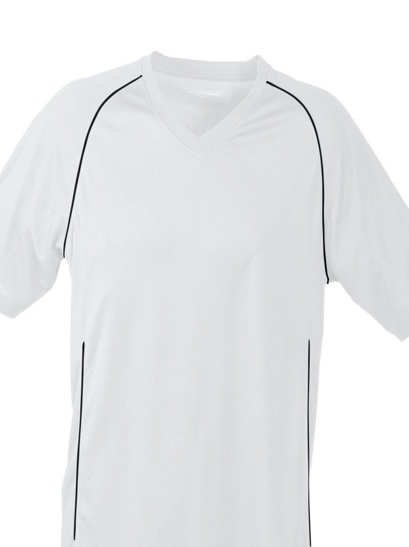 James and Nicholson - T-shirt TEAM Blanc Noir - Kiabi