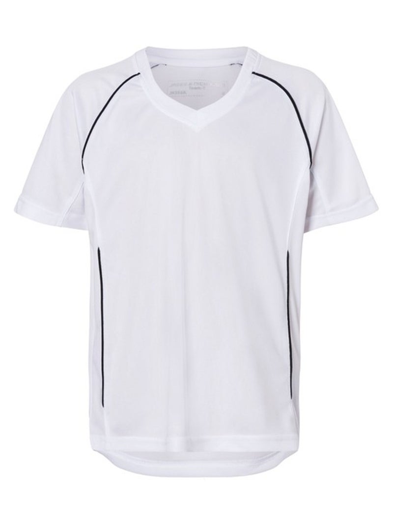 James and Nicholson - T-shirt TEAM Blanc Noir - Kiabi