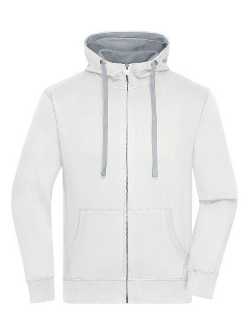 James and Nicholson - Veste à capuche LIFESTYLE Blanc Rose - Kiabi