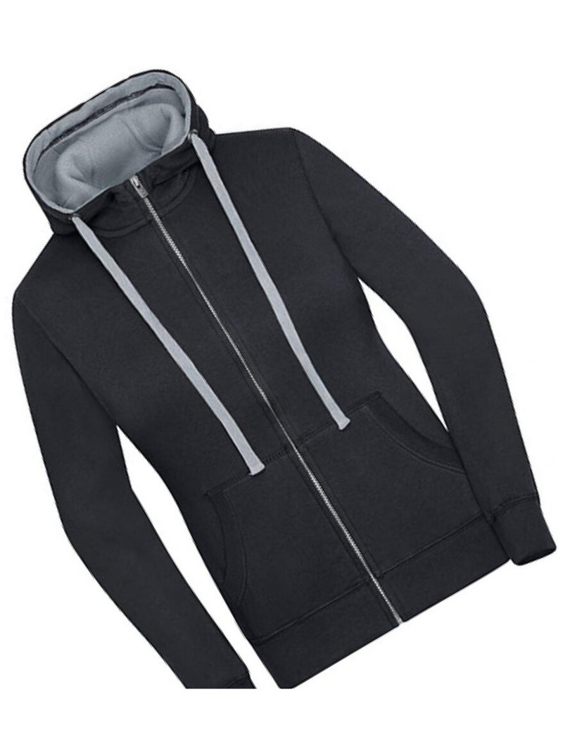 James and Nicholson - Veste à capuche LIFESTYLE Noir Gris - Kiabi