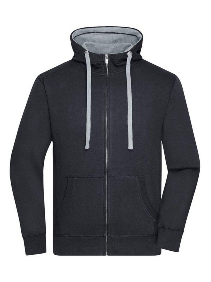 James and Nicholson - Veste à capuche LIFESTYLE Noir Gris - Kiabi