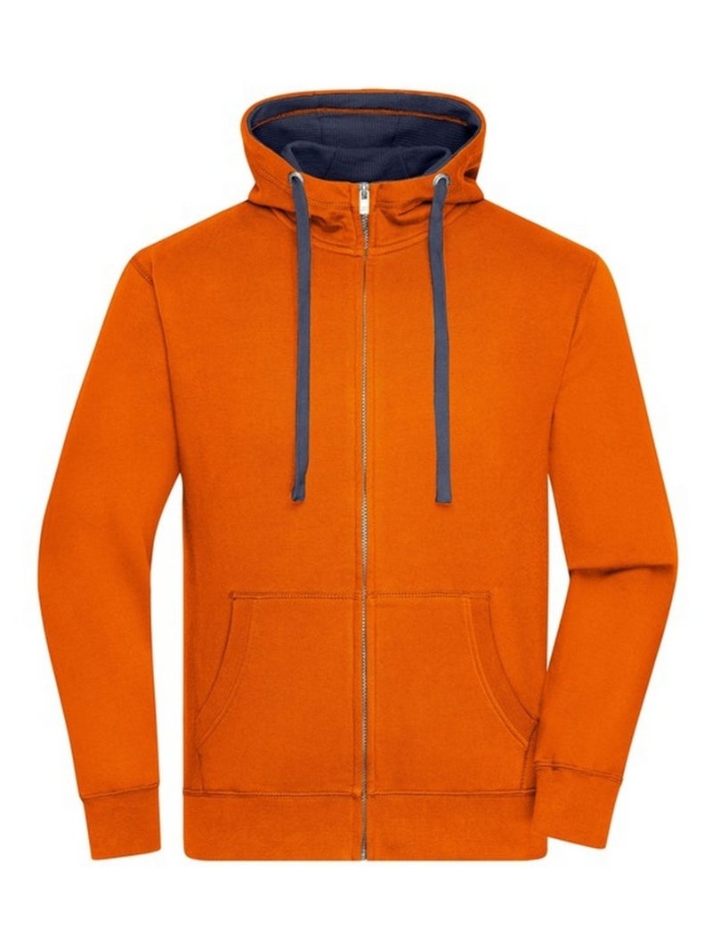 James and Nicholson - Veste à capuche LIFESTYLE Orange corail - Kiabi