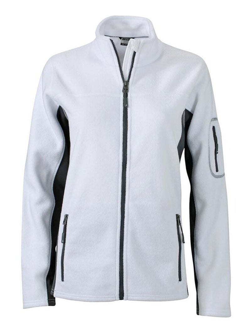 James and Nicholson - Veste polaire STRONG Blanc Noir - Kiabi