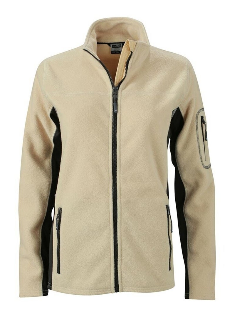 James and Nicholson - Veste polaire STRONG Noir Beige - Kiabi