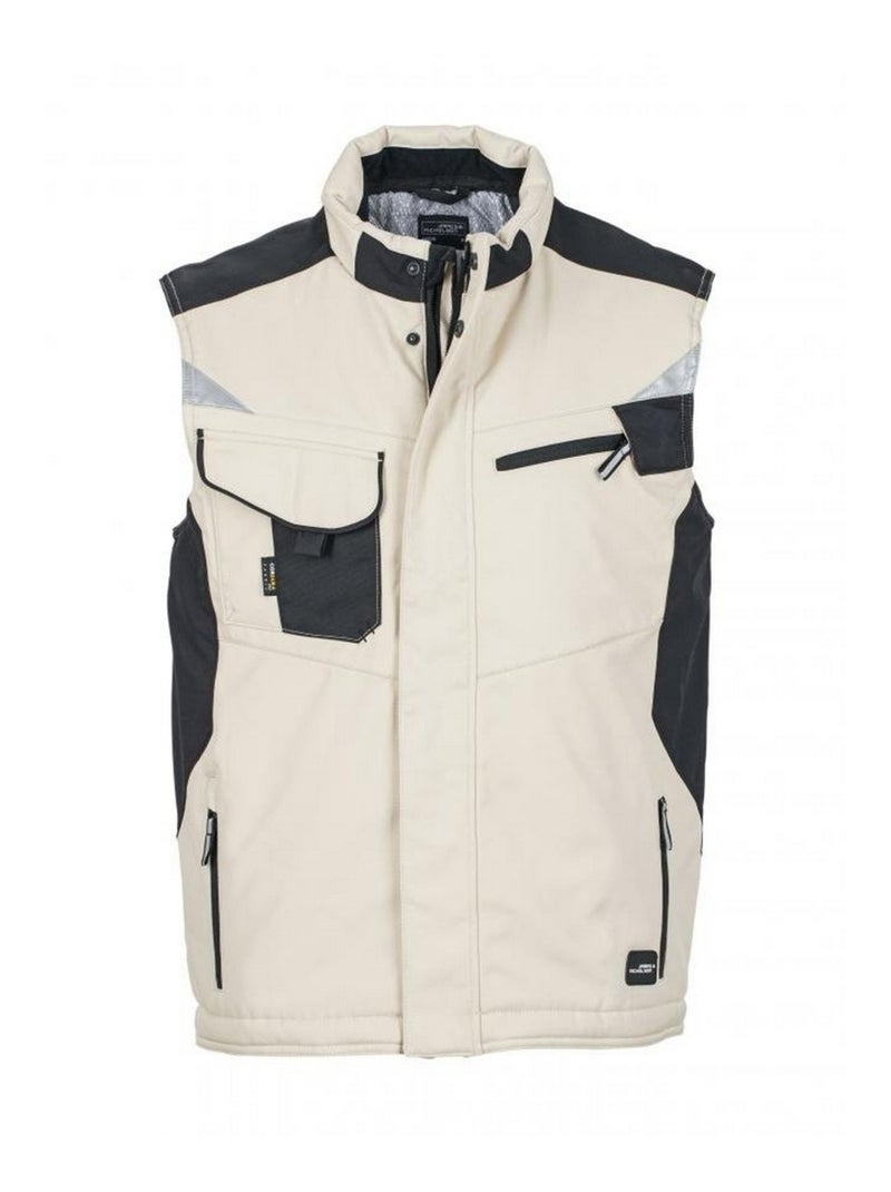James and Nicholson - Veste sans manches CRAFTSMEN Noir Beige - Kiabi