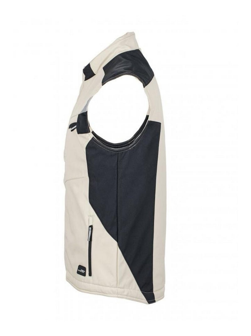 James and Nicholson - Veste sans manches CRAFTSMEN Noir Beige - Kiabi
