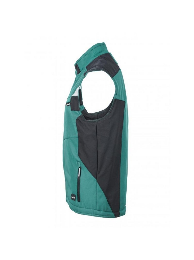 James and Nicholson - Veste sans manches CRAFTSMEN Noir Vert Noir - Kiabi