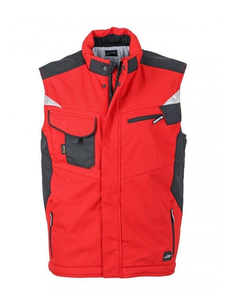 James and Nicholson - Veste sans manches CRAFTSMEN Rouge brique - Kiabi