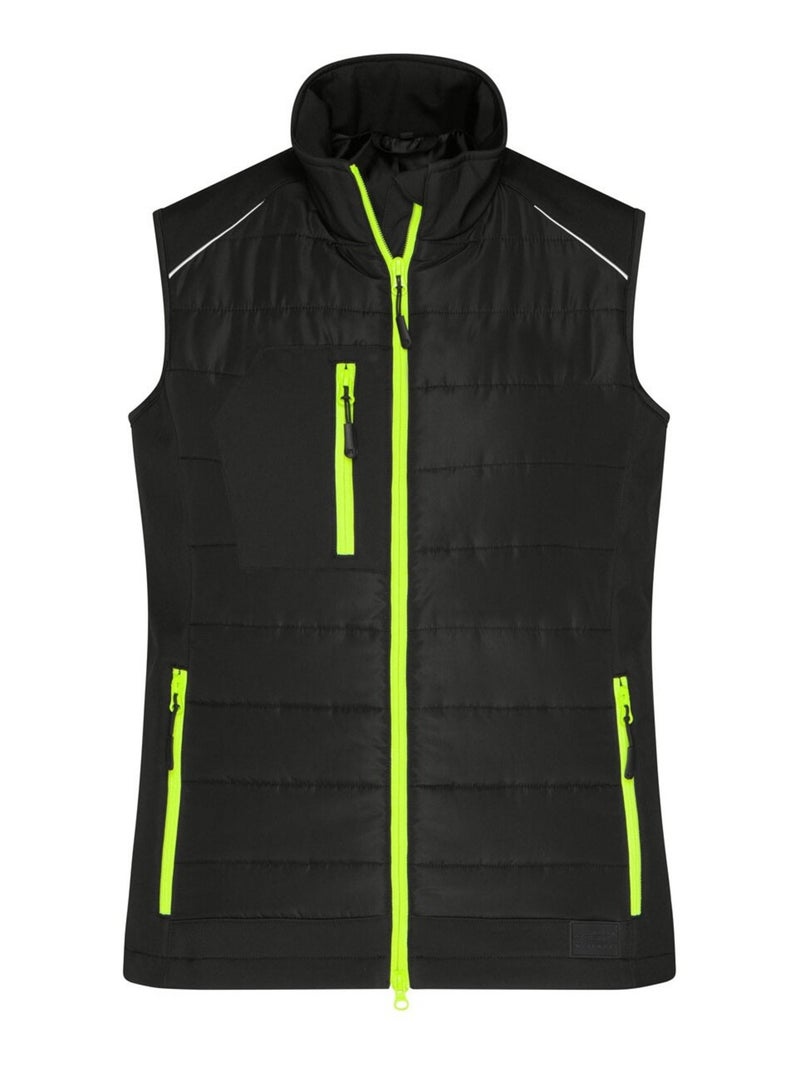 James and Nicholson - Veste sans manches HYBRID Noir Jaune Noir - Kiabi