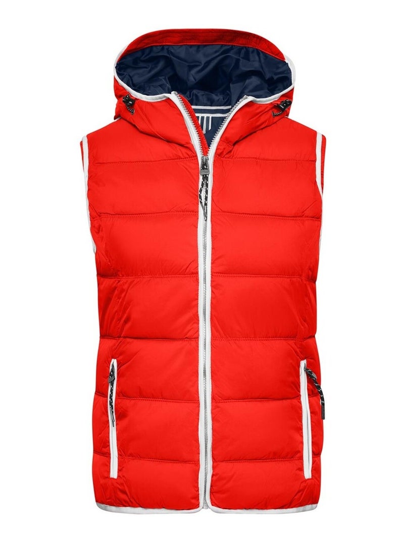 James and Nicholson - Veste sans manches MARITIME Blanc Rouge - Kiabi