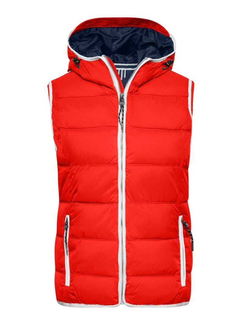 James and Nicholson - Veste sans manches MARITIME Blanc Rouge - Kiabi