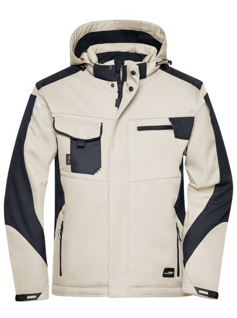 James and Nicholson - Veste softshell CRAFTSMEN Noir Beige - Kiabi
