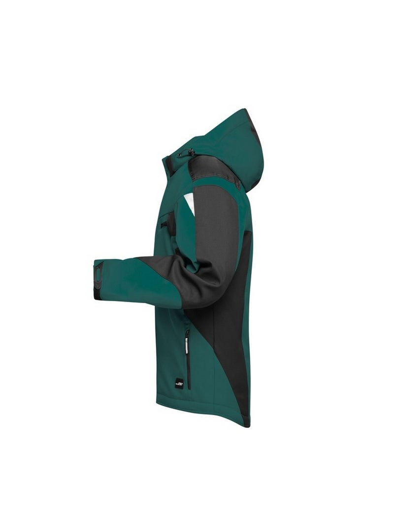 James and Nicholson - Veste softshell CRAFTSMEN Noir Vert Noir - Kiabi