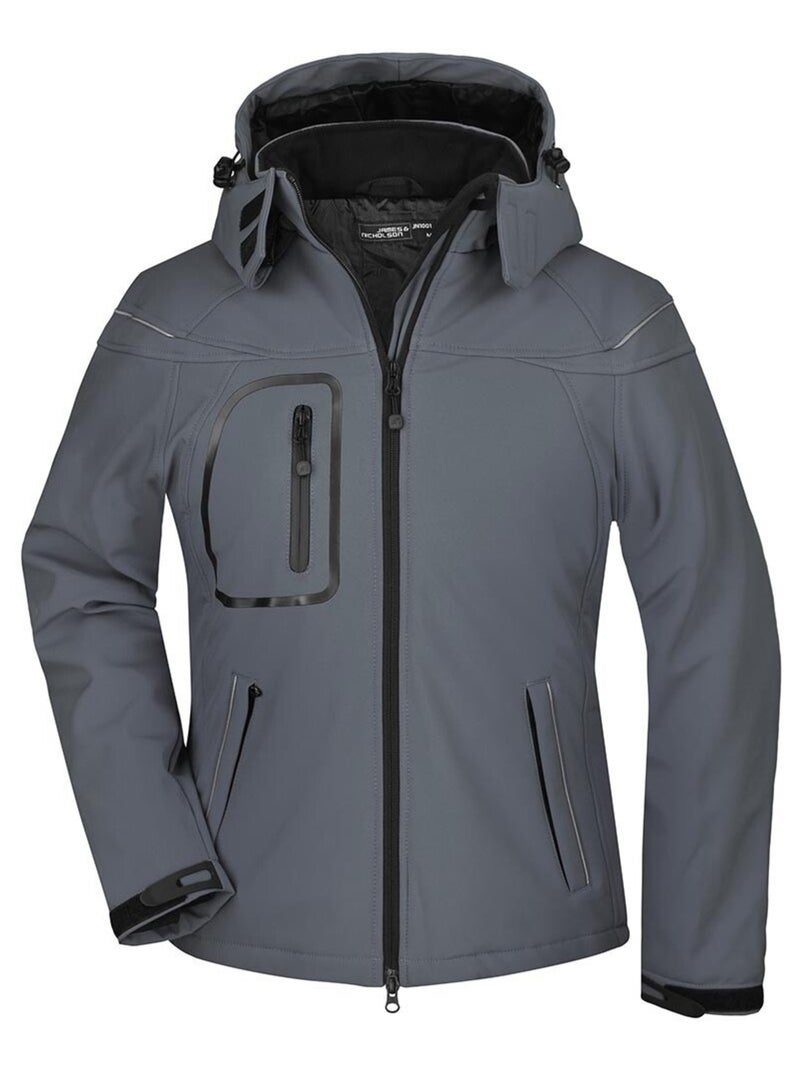 James and Nicholson - Veste softshell Gris Noir - Kiabi