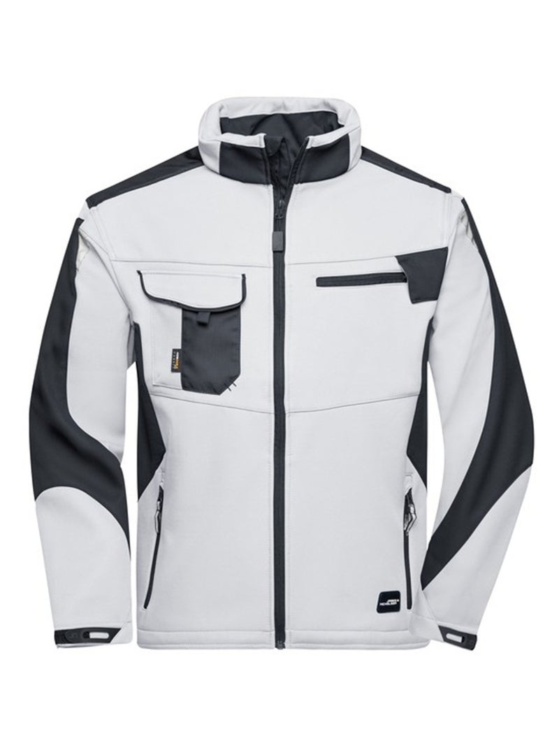 James and Nicholson - Veste softshell STRONG Blanc Noir - Kiabi