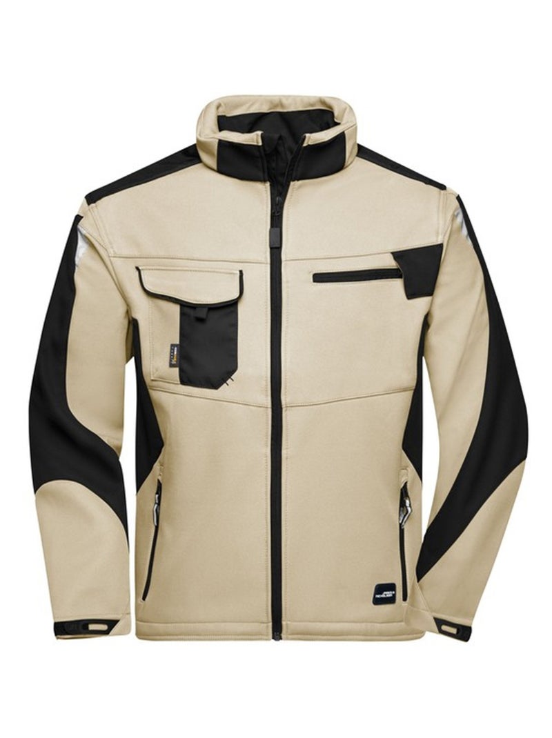 James and Nicholson - Veste softshell STRONG Noir Beige - Kiabi