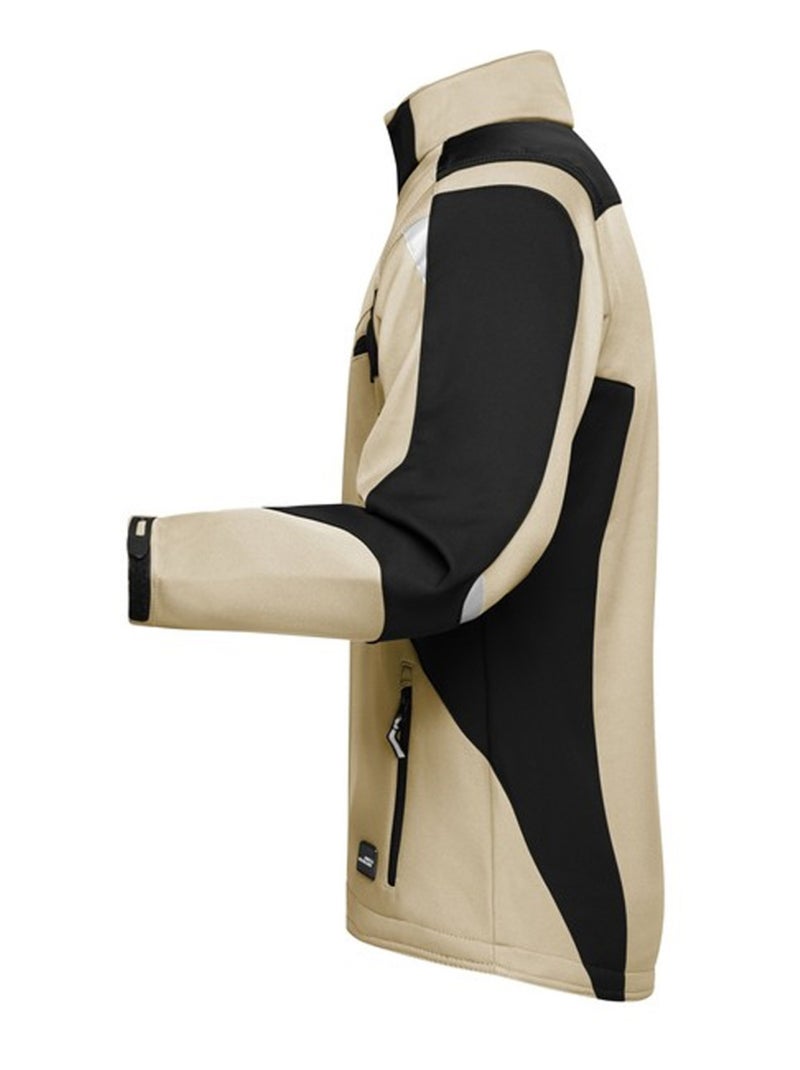 James and Nicholson - Veste softshell STRONG Noir Beige - Kiabi