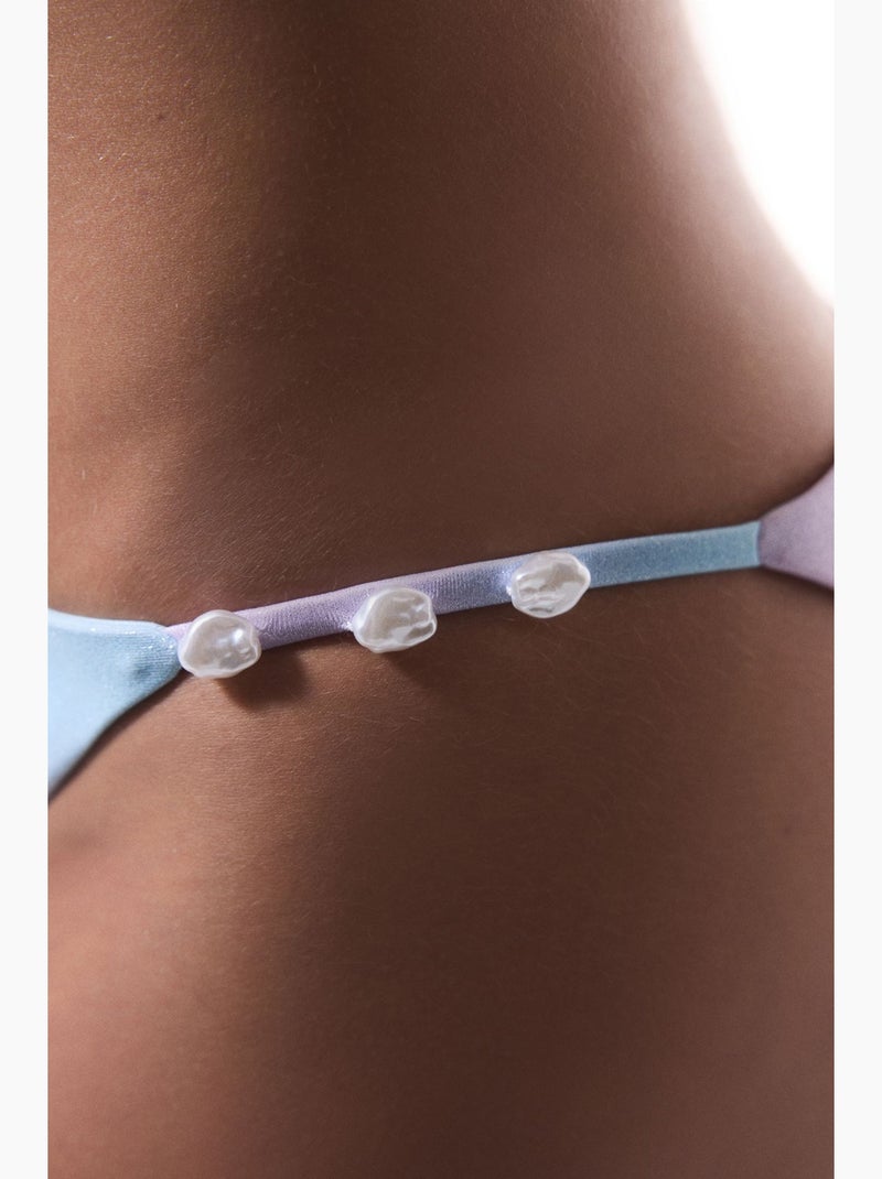 Jamie bas de bikini perlé penti Bleu pastel - Kiabi