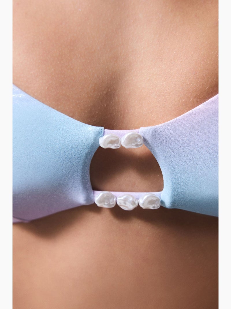 Jamie haut de bikini perlé penti Bleu ciel - Kiabi