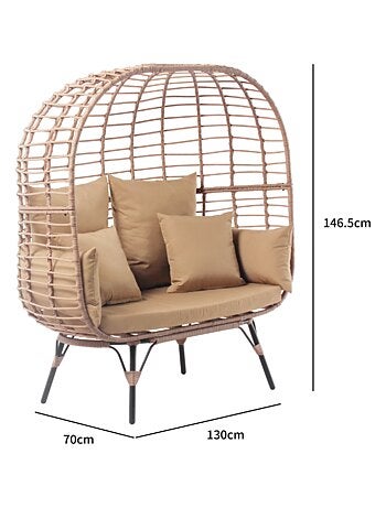 JANE - Fauteuil sur pied effet rotin