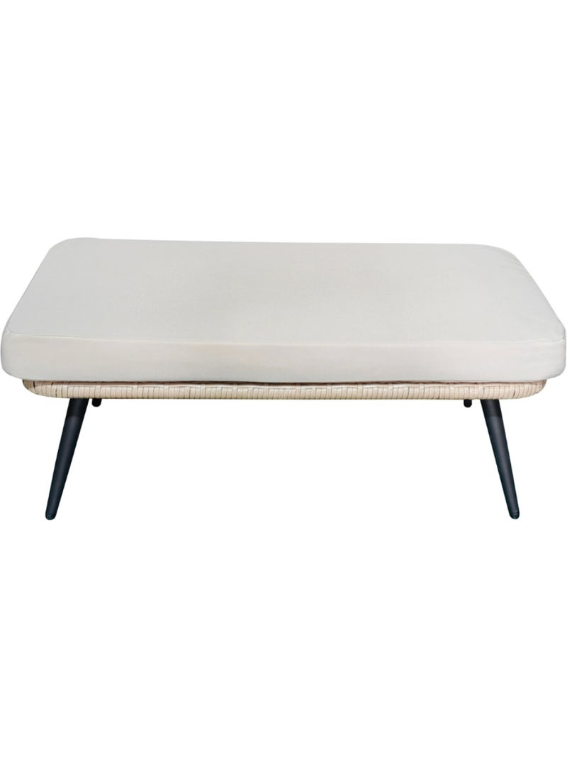 JANE Ensemble fauteuil sur pied effet rotin et repose-pieds avec coussin beige Beige - Kiabi