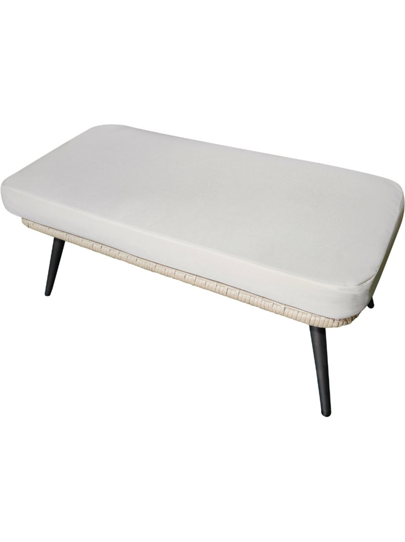 JANE Ensemble fauteuil sur pied effet rotin et repose-pieds avec coussin beige Beige - Kiabi