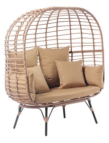 JANE Fauteuil sur pied 2 place en résine effet rotin